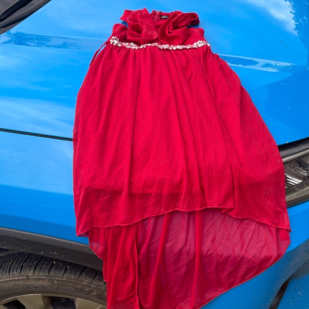 Red dress could be used for Christmas or Sunday church or wedding attendance